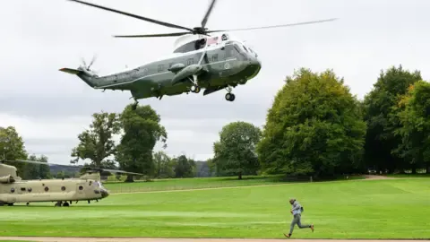 The US President Diverted and Compelled to Change Helicopters En Route to Stansted